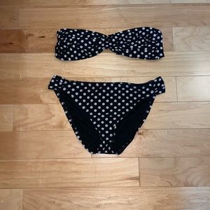 polka dot strapless bikini